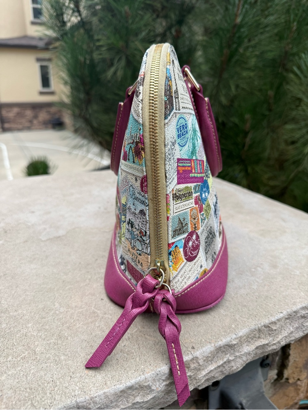 Dooney & Bourke Purple Accent Disney Parks Satchel - Picture 3 of 7